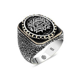 Silver Solomon Seal Oval Men's Ring